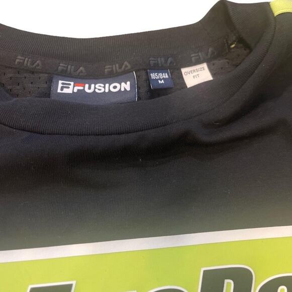 Black Eye Patch Streetwear Fila Fusion Oversized Colorblock T Shirt - Picture 4 of 4